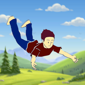 clipart image of a man flying without wings