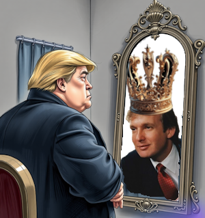 ugly man sees handsome king in mirror