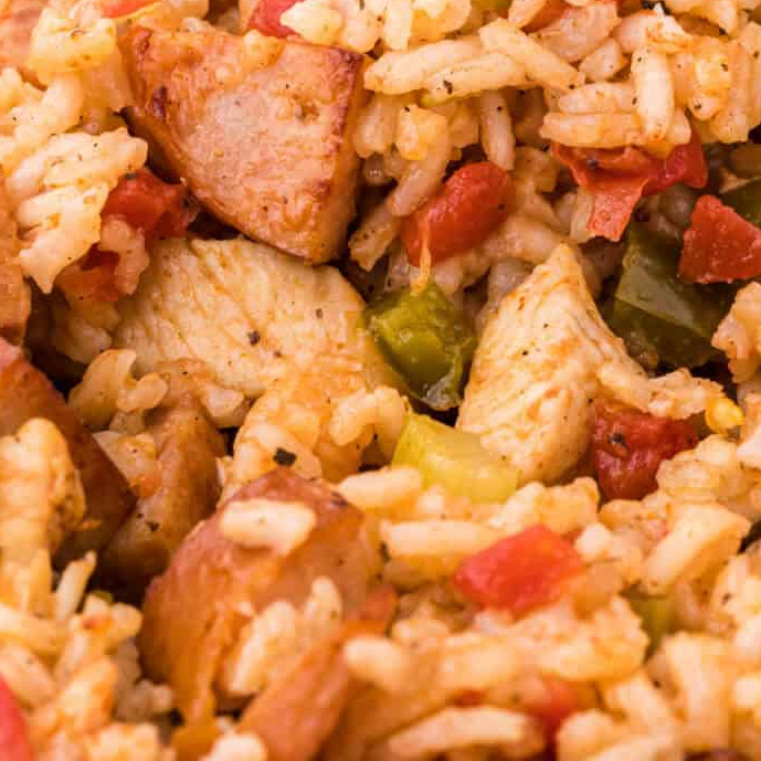 closeup of jambalaya