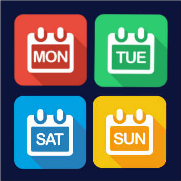image displaying the names of weekdays